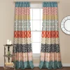 Lush Décor Lush Decor 2-pack Bohemian Stripe Window Curtains -Greenland Home Fashions Shop 3628119 Turquoise