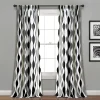 Lush Décor Lush Decor 2-pack Mid Century Geo Room Darkening Window Curtains -Greenland Home Fashions Shop 3628132 Black