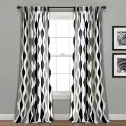 Lush Décor Lush Decor 2-pack Mid Century Geo Room Darkening Window Curtains