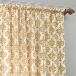 EFF Beatrice Flocked Faux Silk Window Curtain -Greenland Home Fashions Shop 3708377 ALT2