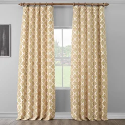 EFF Beatrice Flocked Faux Silk Window Curtain