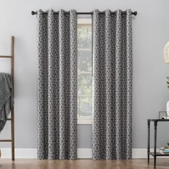 Sun Zero Burke Twill Mosaic Thermal Extreme 100% Blackout Grommet Curtain Panel