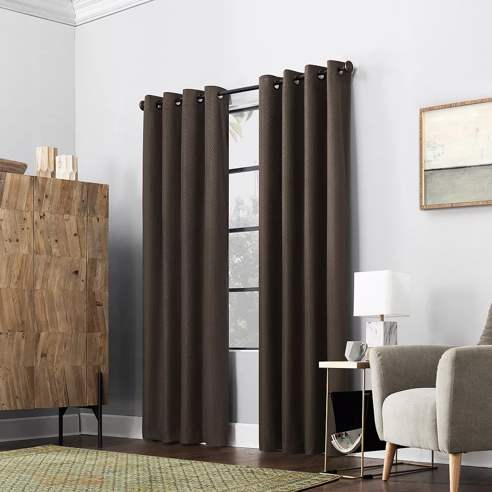 Scott Living 1-panel Mateo Total Blackout Velvet Geometric Grommet Window Curtain 8 Scott Living 1-panel Mateo Total Blackout Velvet Geometric Grommet Window Curtain - Image 6