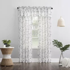 No. 918 Delia Embroidered Floral Sheer Rod Pocket Curtain Valance -Greenland Home Fashions Shop 3950504 ALT4