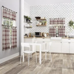 No. 918 Blair Farmhouse Plaid Semi-Sheer Tab Top Kitchen Curtain Valance & Tier Set -Greenland Home Fashions Shop 3952481 ALT3