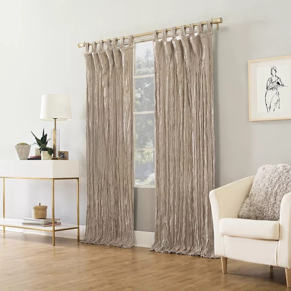 No. 918 Odelia Distressed Velvet Tab Top Window Curtain 7 No. 918 Odelia Distressed Velvet Tab Top Window Curtain - Image 5
