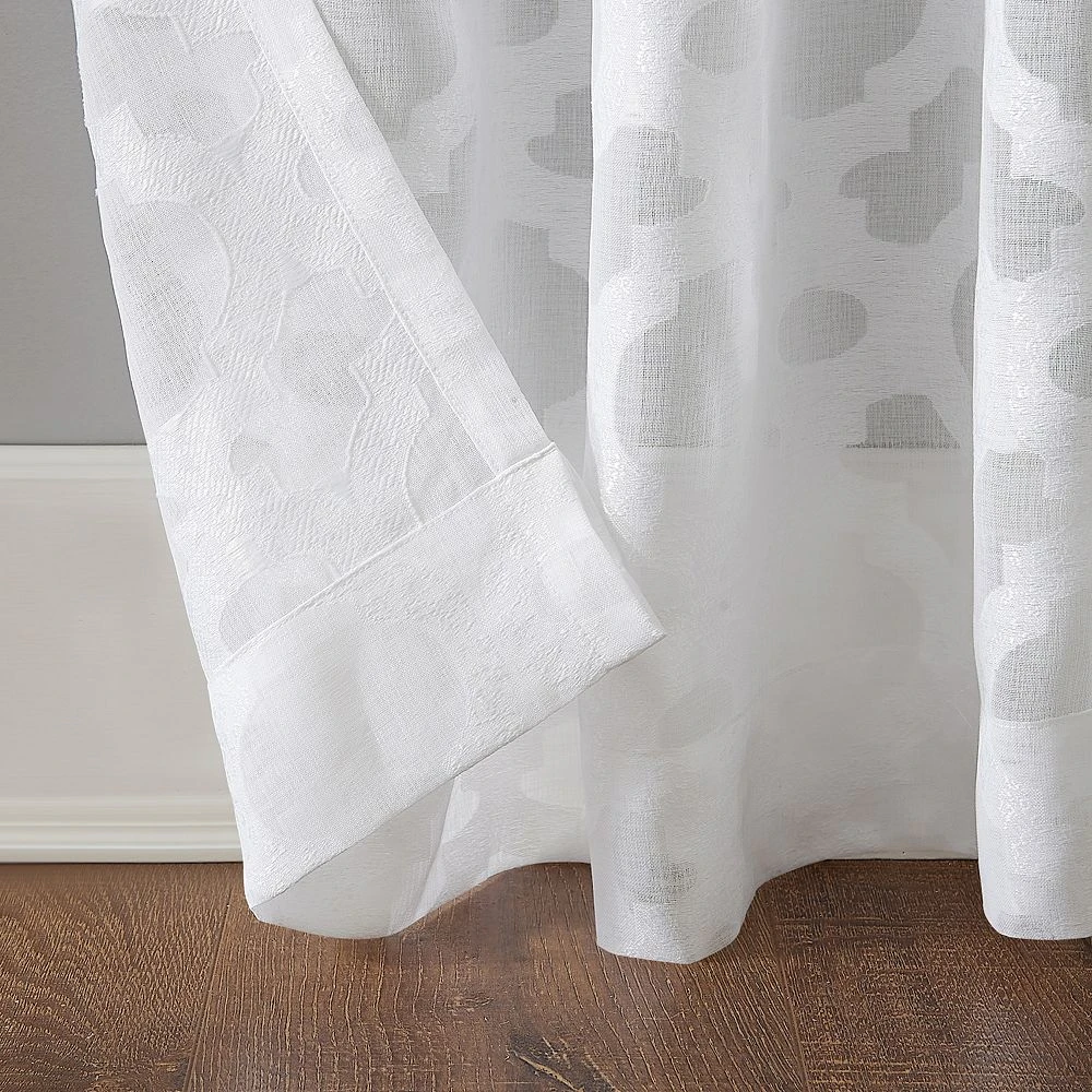 No. 918 Yvette Trellis Jacquard Sheer Rod Pocket Window Curtain 6 No. 918 Yvette Trellis Jacquard Sheer Rod Pocket Window Curtain - Image 4