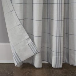 No. 918 Castille Farmhouse Plaid Linen Semi-Sheer Rod Pocket Curtain Panel -Greenland Home Fashions Shop 3964938 ALT3