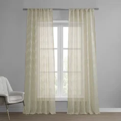 EFF 1-panel Sirius Patterned Linen Sheer Window Curtain