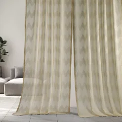 EFF 1-panel Sirius Patterned Linen Sheer Window Curtain -Greenland Home Fashions Shop 3986641 ALT3