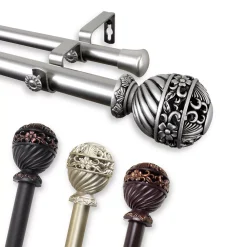 Rod Desyne 1" Lanette Double Curtain Rod 5 Rod Desyne 1" Lanette Double Curtain Rod -Greenland Home Fashions Shop 3998776 ALT