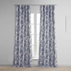 EFF Printed Linen Textured Blackout Window Curtain