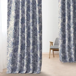EFF Printed Linen Textured Blackout Window Curtain -Greenland Home Fashions Shop 3999102 ALT2