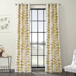 EFF Triad Grommet Printed Cotton Twill Window Curtain