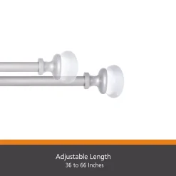 Kenney Fast Fit Swindell 5/8" Decorative Window Curtain Rod -Greenland Home Fashions Shop 4218847 ALT3