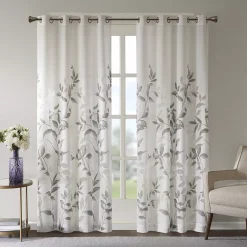Madison Park Vera 1-Panel Burnout Lightweight Semi-Sheer Window Panel