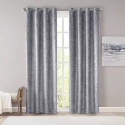 SunSmart Oxford Diamond Jacquard 100% Blackout Window Curtain