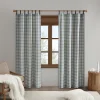 Madison Park Salford Plaid Faux Leather Tab Top Light Filtering Window Curtain -Greenland Home Fashions Shop 4291257 Blue