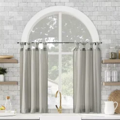 Archaeo 2-pack Sarro Washed Cotton Semi-Sheer Tab Top Window Curtain