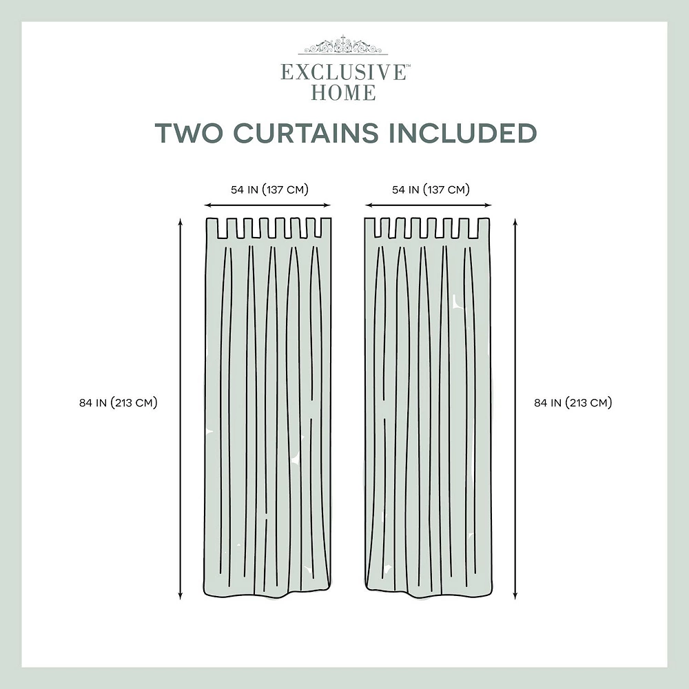 Exclusive Home 2-pack Biscayne Indoor/Outdoor Two Tone Textured Tab Top Window Curtains 8 Exclusive Home 2-pack Biscayne Indoor/Outdoor Two Tone Textured Tab Top Window Curtains - Image 6