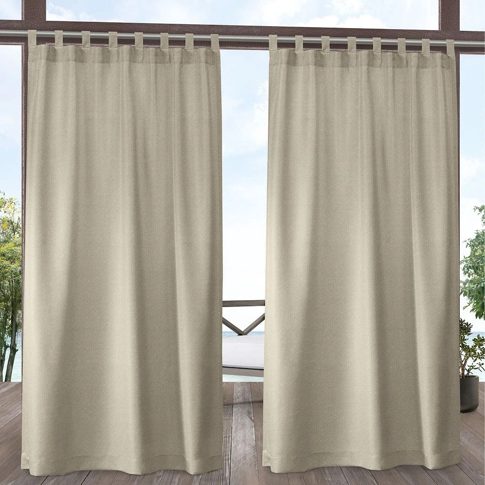 Exclusive Home 2-pack Biscayne Indoor/Outdoor Two Tone Textured Tab Top Window Curtains 3 Exclusive Home 2-pack Biscayne Indoor/Outdoor Two Tone Textured Tab Top Window Curtains