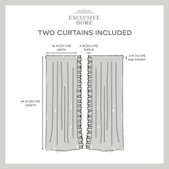 Exclusive Home 2-pack Jacinta Flippable Side Ruffle Sheer Rod Pocket Window Curtains -Greenland Home Fashions Shop 4405194 ALT86