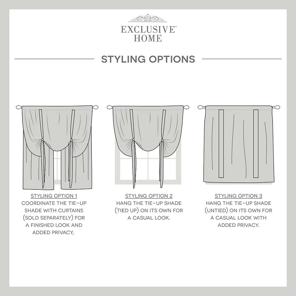 Exclusive Home Loha Light Filtering Rod Pocket Tie Up Shade 8 Exclusive Home Loha Light Filtering Rod Pocket Tie Up Shade - Image 6