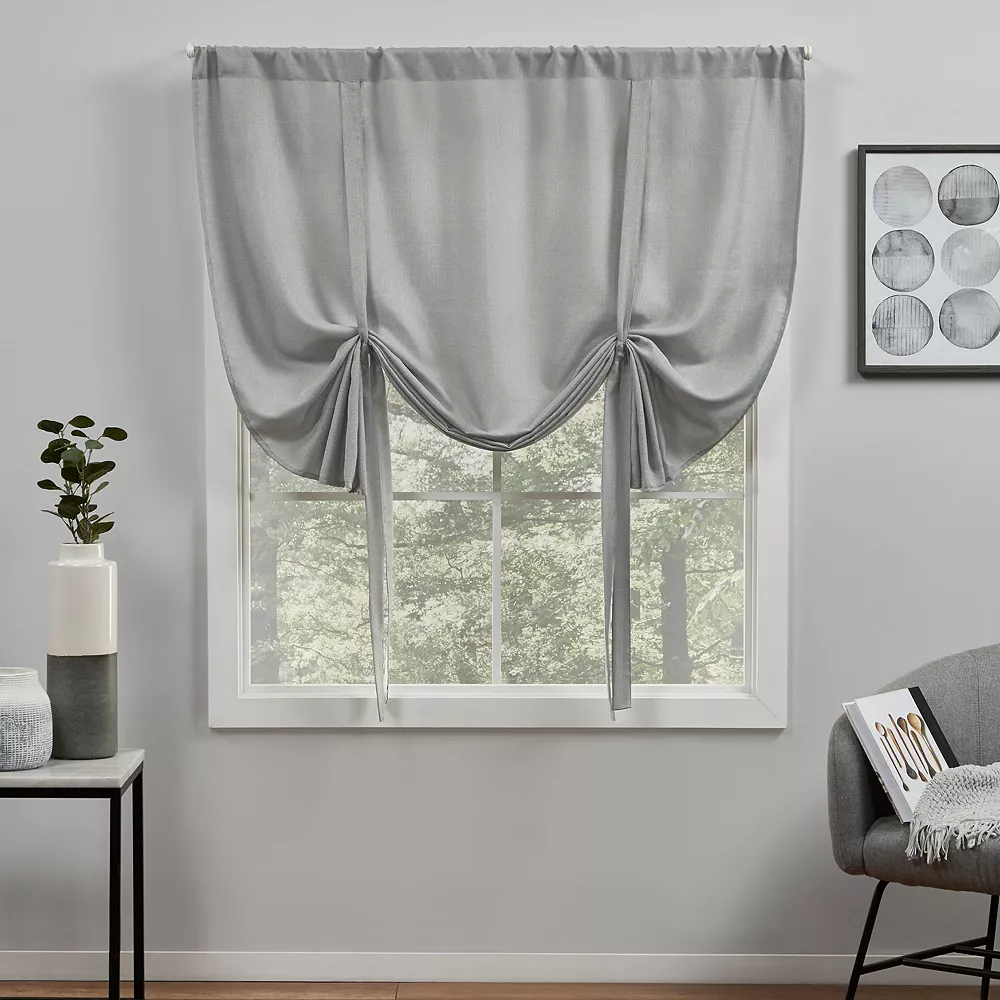 Exclusive Home Loha Light Filtering Rod Pocket Tie Up Shade 3 Exclusive Home Loha Light Filtering Rod Pocket Tie Up Shade