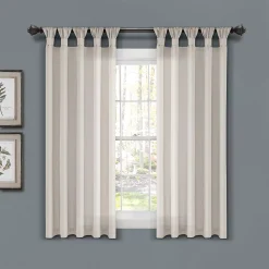 Lush Décor Lush Decor 2-pack Burlap Knotted Tab Top Window Curtain Set