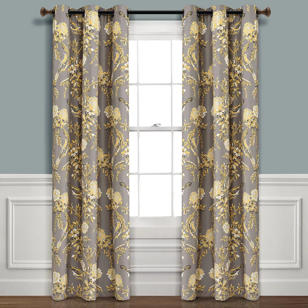 Lush Décor Lush Decor 2-pack Farmhouse Bird & Flower Insulated Grommet 100% Blackout Window Curtain Set 3 Lush Décor Lush Decor 2-pack Farmhouse Bird & Flower Insulated Grommet 100% Blackout Window Curtain Set