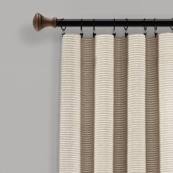 Lush Décor Lush Decor 2-pack Farmhouse Button Stripe Yarn Dyed Woven Cotton Window Curtain Set -Greenland Home Fashions Shop 4420997 ALT