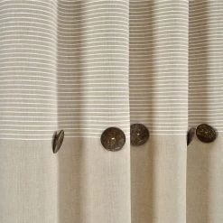 Lush Décor Lush Decor 2-pack Farmhouse Button Stripe Yarn Dyed Woven Cotton Window Curtain Set -Greenland Home Fashions Shop 4420997 ALT2