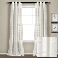 Lush Décor Lush Decor 2-pack Farmhouse Textured Grommet Sheer Window Curtain Set -Greenland Home Fashions Shop 4420998 ALT6