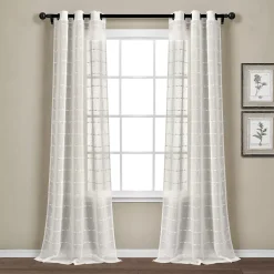 Lush Décor Lush Decor 2-pack Farmhouse Textured Grommet Sheer Window Curtain Set