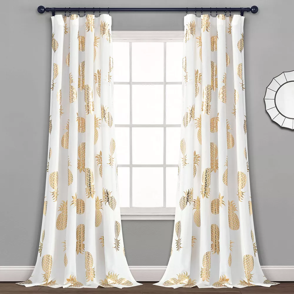 Lush Décor Lush Decor 2-pack Pineapple Toss Window Curtain Set 3 Lush Décor Lush Decor 2-pack Pineapple Toss Window Curtain Set