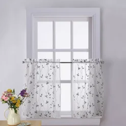CHF 2-pack Botanical Embroidery Window Tier Set