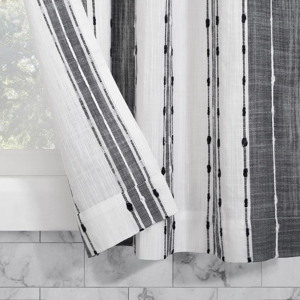 Archaeo Slub Texture Stripe Kitchen Curtain Valance 5 Archaeo Slub Texture Stripe Kitchen Curtain Valance - Image 3