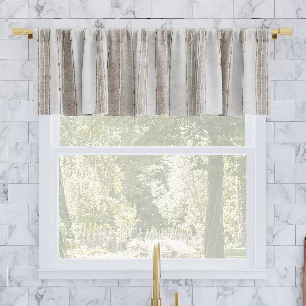 Archaeo Slub Texture Stripe Kitchen Curtain Valance 3 Archaeo Slub Texture Stripe Kitchen Curtain Valance