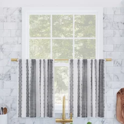 Archaeo Slub Texture Stripe Cotton Tier Curtain Pair