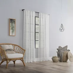 Clean Window Windowpane Plaid Anti-Dust Sheer Window Curtain Panel -Greenland Home Fashions Shop 4484523 ALT4