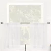 Clean Window Textured Slub Stripe Anti-Dust Linen Blend Sheer Cafe Curtain Pair -Greenland Home Fashions Shop 4484528 White