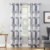 No. 918 Sora Casual Textured Semi-Sheer Grommet Window Curtain 1 No. 918 Sora Casual Textured Semi-Sheer Grommet Window Curtain -Greenland Home Fashions Shop 4517795 Navy Geo Blocks