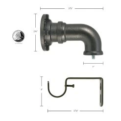 Decopolitan 18-36" Industrial Adjustable Curtain Rod -Greenland Home Fashions Shop 4526463 ALT99