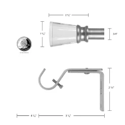 Decopolitan 3/4" Diameter 18-36" Acrylic Flare Adjustable Curtain Rod Set -Greenland Home Fashions Shop 4526476 ALT99