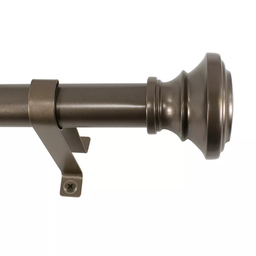 Decopolitan 1" Diameter 66-120" Trumpet Adjustable Curtain Rod Set 3 Decopolitan 1" Diameter 66-120" Trumpet Adjustable Curtain Rod Set