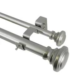 Decopolitan 1" Diameter 35-66" Trumpet Adjustable Curtain Rod Set