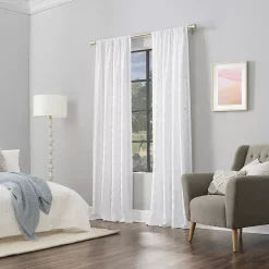 Scott Living Verge Geometric Clipped Jacquard Semi-Sheer Rod Pocket 1-panel Window Curtain -Greenland Home Fashions Shop 4548339 ALT6