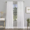 Scott Living Verge Geometric Clipped Jacquard Semi-Sheer Rod Pocket 1-panel Window Curtain -Greenland Home Fashions Shop 4548339 White
