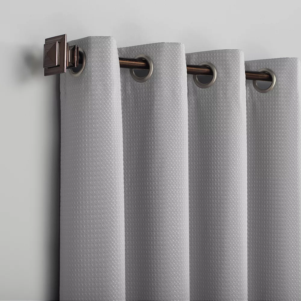 Sun Zero Array 100% Blackout Woven Dobby Draft Shield Fleece Insulated Grommet Window Curtain 4 Sun Zero Array 100% Blackout Woven Dobby Draft Shield Fleece Insulated Grommet Window Curtain - Image 2