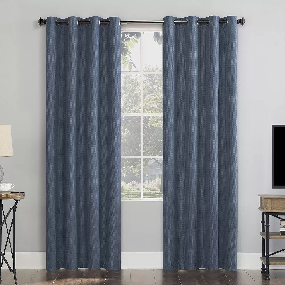 Sun Zero Array 100% Blackout Woven Dobby Draft Shield Fleece Insulated Grommet Window Curtain 3 Sun Zero Array 100% Blackout Woven Dobby Draft Shield Fleece Insulated Grommet Window Curtain